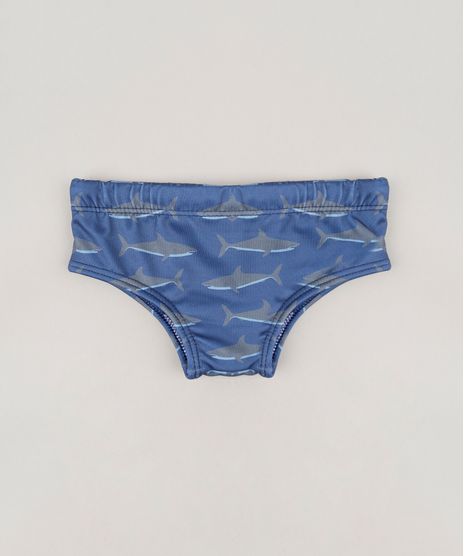 Sunga-Infantil-Estampada-de-Tubarao-com-Protecao-UV-50--Azul-Marinho-9037187-Azul_Marinho_1