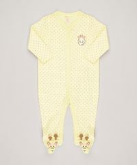 Macacao-Infantil-Estampado--Girafa--Manga-Longa-em-Algodao---Sustentavel-Amarelo-8812224-Amarelo_1