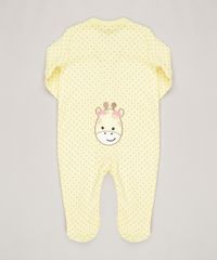 Macacao-Infantil-Estampado--Girafa--Manga-Longa-em-Algodao---Sustentavel-Amarelo-8812224-Amarelo_2