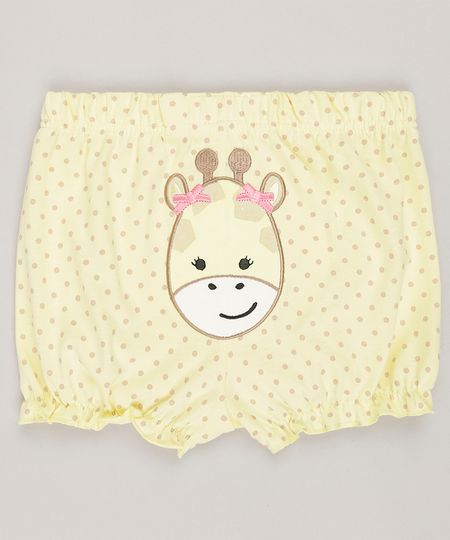 Short-Infantil-Estampado--Girafa--em-Algodao---Sustentavel-Amarelo-8812231-Amarelo_1