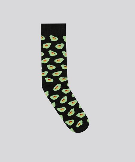 Meia-Divertida-Masculina-Estampada-Preta-9083838-Preto_1