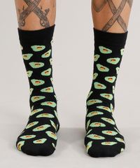 Meia-Divertida-Masculina-Estampada-Preta-9083838-Preto_4