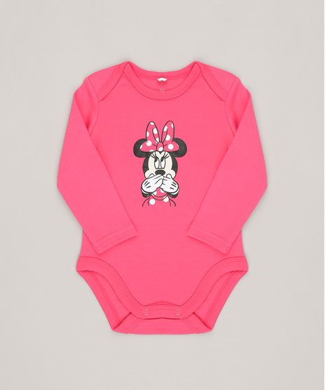 Body-Infantil-Minnie-Manga-Longa-Decote-Redondo-em-Algodao---Sustentavel-Rosa-Escuro-8814766-Rosa_Escuro_1