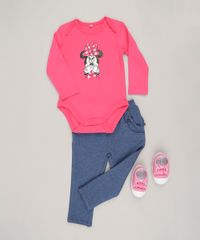 Body-Infantil-Minnie-Manga-Longa-Decote-Redondo-em-Algodao---Sustentavel-Rosa-Escuro-8814766-Rosa_Escuro_3