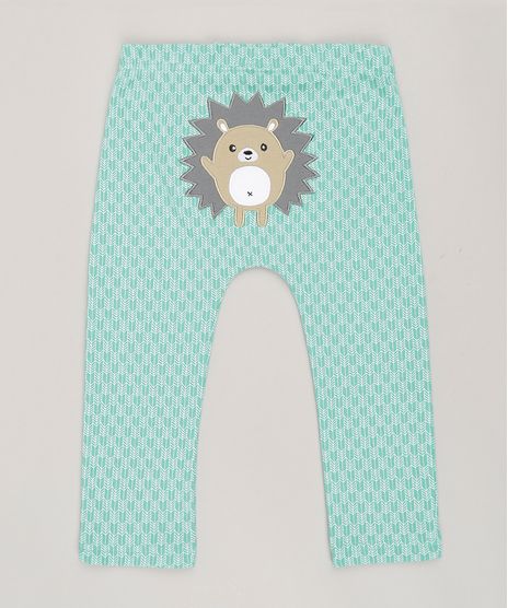 Calca-Infantil-Estampada--Porco-Espinho--em-Algodao---Sustentavel-Verde-8814780-Verde_1