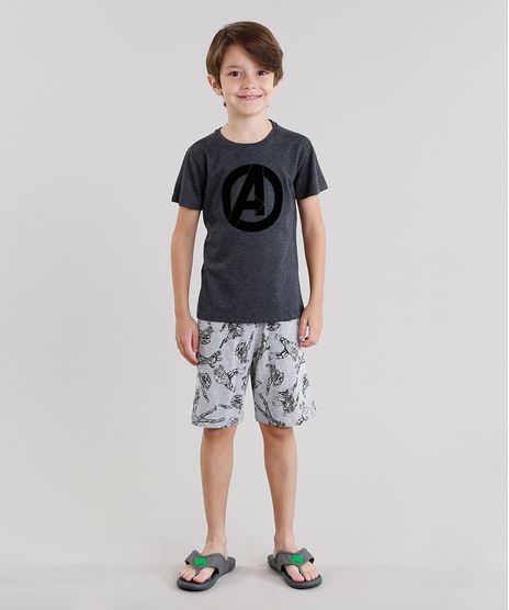 Pijama-Os-Vingadores-Manga-Curta-Cinza-Mescla-Escuro-9045362-Cinza_Mescla_Escuro_1