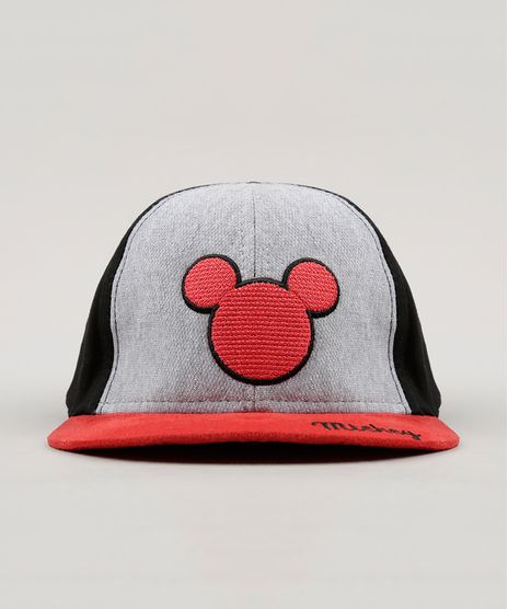 Bone-Infantil-Mickey-com-Suede-Cinza-9057664-Cinza_1