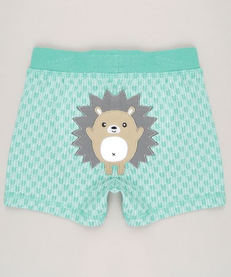 Short-Infantil-Estampado--Porco-Espinho--em-Algodao---Sustentavel-Verde-8814808-Verde_1
