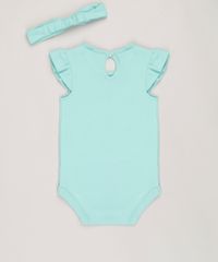 Body-Infantil--Gatinha--Manga-Curta-Decote-Redondo---Faixa-de-Cabelo-em-Algodao---Sustentavel-Verde-8820202-Verde_2