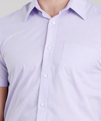 Camisa-Masculina-Comfort-Listrada-Manga-Curta-Lilas-8838197-Lilas_4 Camisa-Masculina-Comfort-Listrada-Manga-Curta-Lilas-8838197-Lilas_4