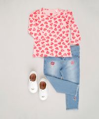 Blusa-Infantil-Estampada-de-Coracao-Manga-Longa-Decote-Redondo-em-Algodao---Sustentavel-Rosa-9043772-Rosa_3