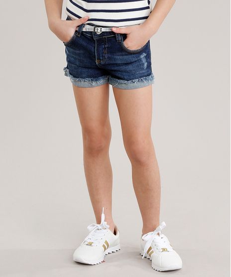 Short-Jeans-Infantil-com-Cinto-Metalizado-Azul-Escuro-9035500-Azul_Escuro_1