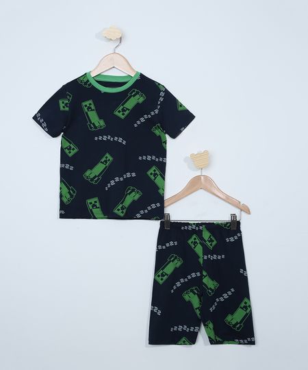 Pijama-Infantil-Minecraft-Estampado-Manga-Curta-Azul-Marinho-9963716-Azul_Marinho_1
