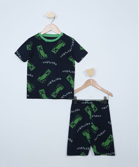 Pijama-Infantil-Minecraft-Estampado-Manga-Curta-Azul-Marinho-9963716-Azul_Marinho_1