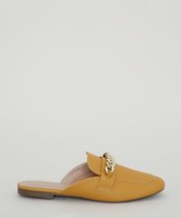 Mule-Feminino-Via-Uno-Bico-Redondo-com-Corrente-Mostarda-9981775-Mostarda_2
