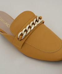 Mule-Feminino-Via-Uno-Bico-Redondo-com-Corrente-Mostarda-9981775-Mostarda_3