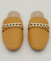 Mule-Feminino-Via-Uno-Bico-Redondo-com-Corrente-Mostarda-9981775-Mostarda_5