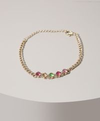 Pulseira-Feminina-com-Pedras-Coloridas-Dourada-9976689-Dourado_1