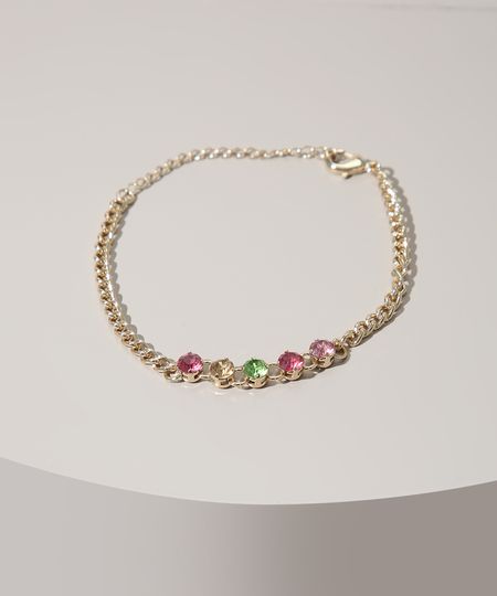 Pulseira-Feminina-com-Pedras-Coloridas-Dourada-9976689-Dourado_1
