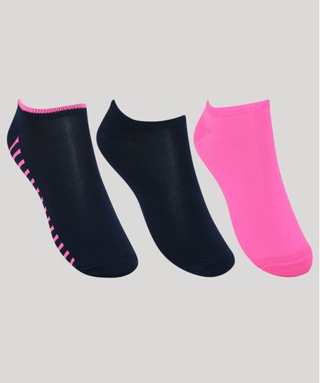 Kit-de-3-Meias-Femininas-Esportivas-Ace-Cano-Baixo-com-Listras-Multicor-9973657-Multicor_1