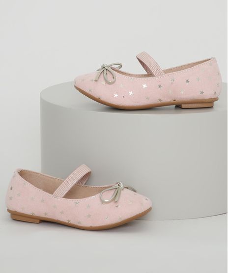 Sapatilha-de-Suede-Infantil-Ma---Me-Menina-Rio-Estampada-de-Estrelas-Metalizada-com-Laco-e-Elastico-Rosa-Claro-9984677-Rosa_Claro_1