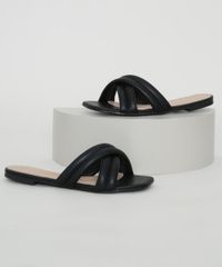 Rasteirinha-Feminina-Via-Uno-Puffer-com-Tiras-Cruzadas-Preta-9984692-Preto_1