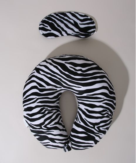 Kit-de-Apoio-de-Pescoco-Estampado-Animal-Print-Zebra---Tapa-Olho-Preto-9985362-Preto_1