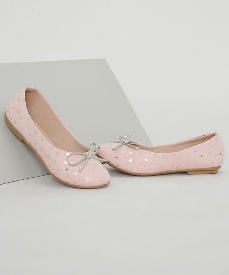 Sapatilha-de-Suede-Infantil-Ma---Me-Menina-Rio-Estampada-de-Estrelas-Metalizada-com-Laco-Rosa-Claro-9984675-Rosa_Claro_1