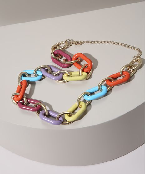 Colar-Feminino-com-Elos-Coloridos-Dourado-9973869-Dourado_1