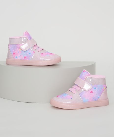 Tenis-Infantil-Baby-Club-Cano-Alto-Estampado-de-Flocos-de-Neve-com-Glitter-e-Velcro-Rosa-9984657-Rosa_1