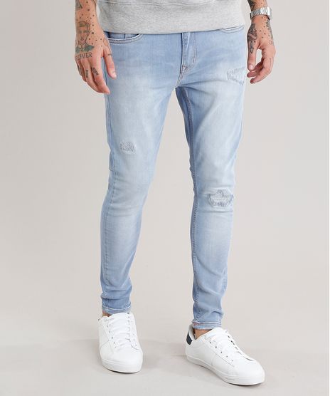 Calca-Jeans-Masculina-Super-Skinny-em-Algodao---Sustentavel-Azul-Claro-8938388-Azul_Claro_1