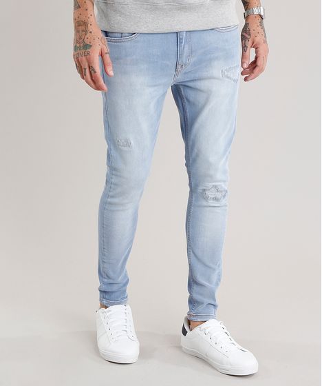 calça jeans masculina super skinny