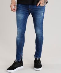 Calca-Jeans-Masculina-Super-Skinny-em-Algodao---Sustentavel-Azul-Escuro-8938387-Azul_Escuro_1