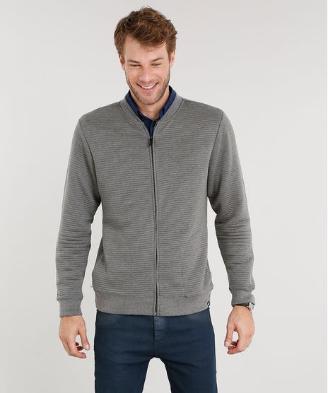 Jaqueta-Masculina-Bomber-em-Moletom-com-Textura-Manga-Longa-Cinza-Mescla-8833746-Cinza_Mescla_1