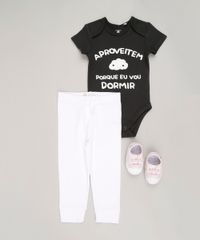 Body-Infantil-Unissex--Aproveitem-Porque-eu-Vou-Dormir--em--Algodao---Sustentavel-Preto-8898185-Preto_3