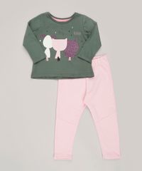 Conjunto-Infantil-de-Blusa-Manga-Longa-Verde-Militar---Calca-com-Bordado-em-Paetes-em-Moletom-Rosa-9030152-Rosa_1