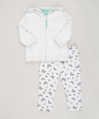 Conjunto-Infantil-de-Blusao-com-Capuz-Matelasse---Calca-Estampada-de-Borboletas-em-Moletom-de-Algodao---Sustentavel-Cinza-Mescla-8820639-Cinza_Mescla_1