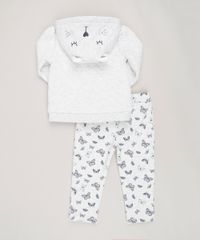 Conjunto-Infantil-de-Blusao-com-Capuz-Matelasse---Calca-Estampada-de-Borboletas-em-Moletom-de-Algodao---Sustentavel-Cinza-Mescla-8820639-Cinza_Mescla_2