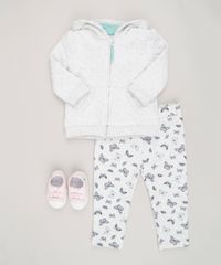 Conjunto-Infantil-de-Blusao-com-Capuz-Matelasse---Calca-Estampada-de-Borboletas-em-Moletom-de-Algodao---Sustentavel-Cinza-Mescla-8820639-Cinza_Mescla_3