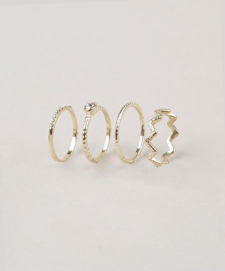Kit-de-4-Aneis-Femininos--Dourado-8970360-Dourado_1