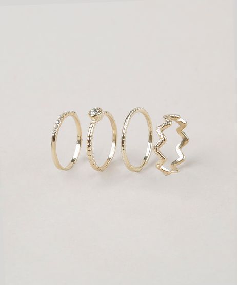 Kit-de-4-Aneis-Femininos--Dourado-8970360-Dourado_1