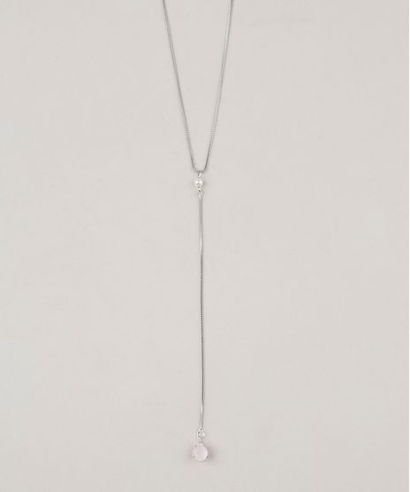 Colar-Feminino-Longo-com-Pingente-Prateado-8970674-Prateado_1
