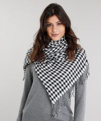 Lenco-Feminino-Xadrez-com-Franjas-Preto-8754630-Preto_2