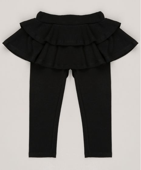 Calca-Legging-Infantil-com-Babado-em-Algodao---Sustentavel-Preta-9048397-Preto_1
