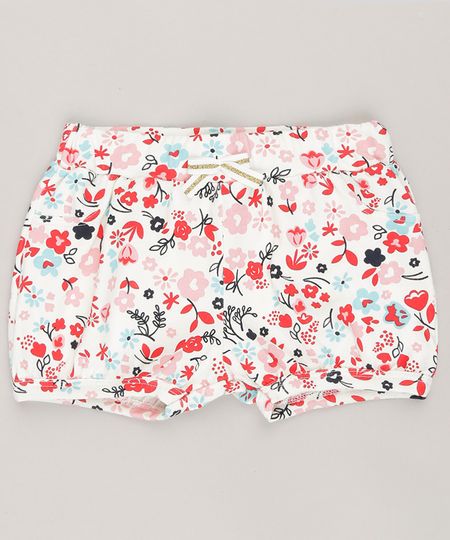 Short-Infantil-Estampado-Floral-em-Algodao---Sustentavel-Off-White-9058501-Off_White_1