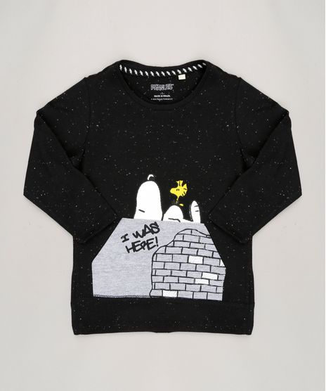 Camiseta-Infantil-Snoopy-Manga-Longa-Gola-Careca-Preta-9048322-Preto_1