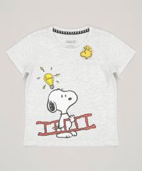 Camiseta-Infantil-Interativa-Snoopy-com-Bolso-Manga-Curta-Gola-Redonda-Cinza-Mescla-Claro-9048282-Cinza_Mescla_Claro_1