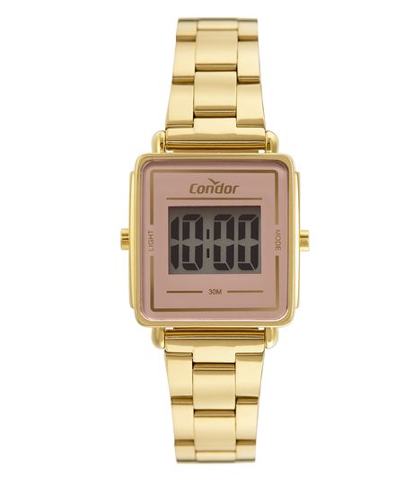 Kit-de-Relogio-Digital-Condor-Feminino---Brinco---Colar---COBJ3220ACK4T-Dourado-9977535-Dourado_1