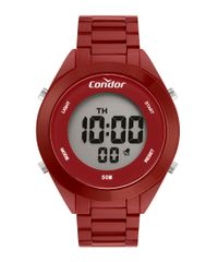 Kit-de-Relogio-Digital-Condor-Feminino---Brinco---Colar---COAE19432AKK4R-Vermelho-9977541-Vermelho_1