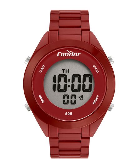 Kit-de-Relogio-Digital-Condor-Feminino---Brinco---Colar---COAE19432AKK4R-Vermelho-9977541-Vermelho_1